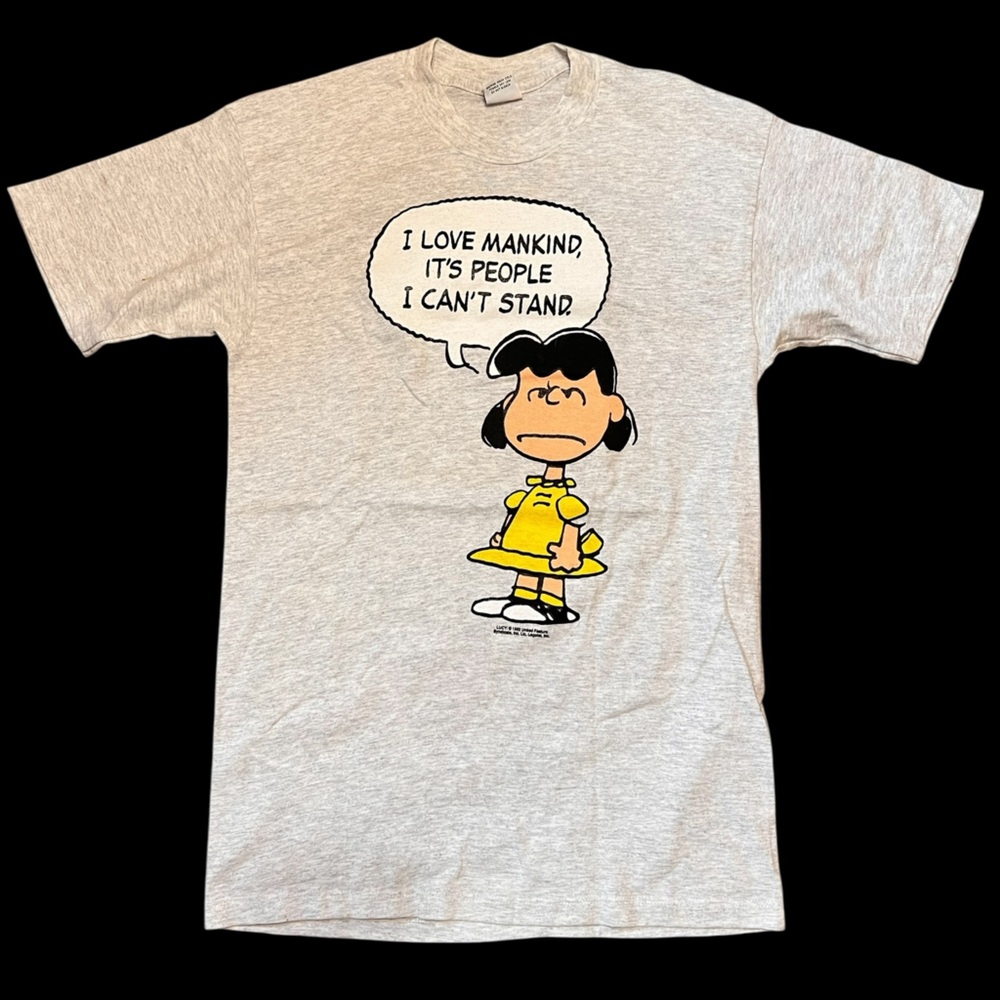 Peanuts Gray T-Shirt with Lucy Graphic